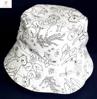 Colour-Me-In Otters Reversible Child Bucket Hat