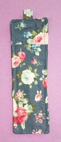 Lanyard Pen Holder - Dark Blue Roses