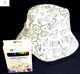 Colour-Me-In Transport Reversible Child Bucket Hat