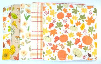 Washable/Reusable Kitchen Roll Cloths - Set of 5 - Autumn