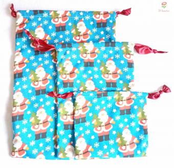 Reusable Santa Christmas Gift Bag Set of 3