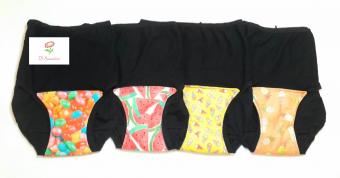 Period Pants - Size 14-16 - 8 Inch Liner - Set of 4 - Food Themed