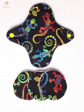 Cloth Sanitary Pad & Make-up round set - Gecko 