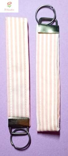 Key Wristlet Strap - Light Pink Stripes