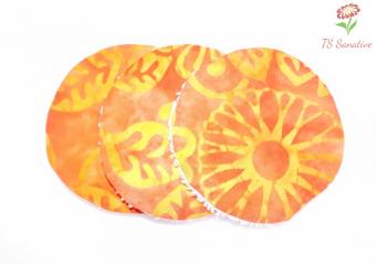 Washable/Reusable Cloth Makeup Rounds - Orange 