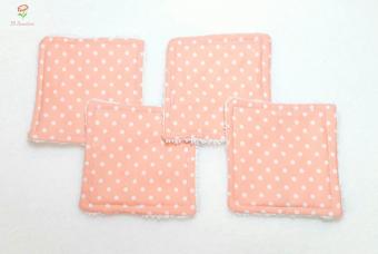 Washable/Reusable Cloth Makeup Squares - Pink Dot