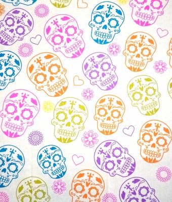 Day of the Dead White Multicoloured