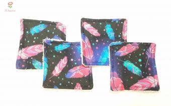 Washable/Reusable Cloth Makeup Squares - Feathers